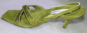 NIB Santini Mavardi Miami Linda olive Suede sandals 37 7 5 pumps heels medium b - Picture 1 of 6