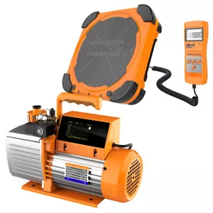 Elitech SVP-7 Vacuum Pump 7 CFM 2 Stage Intelligent HVAC+LMC-200A Charging Scale - Picture 1 of 11