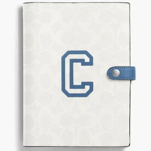 COACH VARSITY NOTEBOOK IN SIGNATURE CANVAS IN SILVER / CHALK / INDIGO - Picture 1 of 2