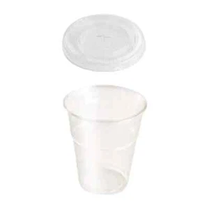Vasos Desechable Compostables con Tapa Transparente 200 ML 100 Pzas. - Imagen 1 de 3