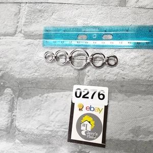 Vintage signierte Monet 5 Kreise goldfarbene Stabbrosche Anstecknadel 3 1/2" - Bild 1 von 3