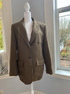 Vintage Jones Sports Coat Tweed Blazer Womens 12 Wool Old Money Brown Red Plaid - Image 1 of 4