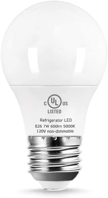 , A15 Appliance Light Bulb, 60W Equivalent for Range Hood/Refrigerator Light Bul - Image 1 of 4