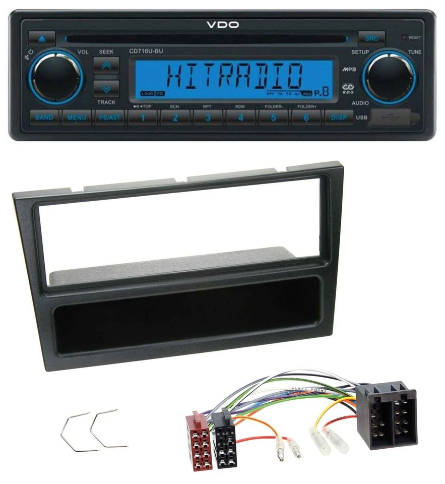 VDO AUX MP3 1DIN CD USB Autoradio für Opel Agila Combo Vivaro Corsa C Omega 2001 - Bild 1 von 4