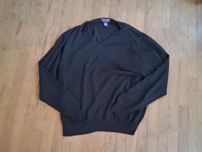 Roundtree & Yorke Fine Merino Wool Sweater Italy Made Black Mens Size XL Foto 1 de 4