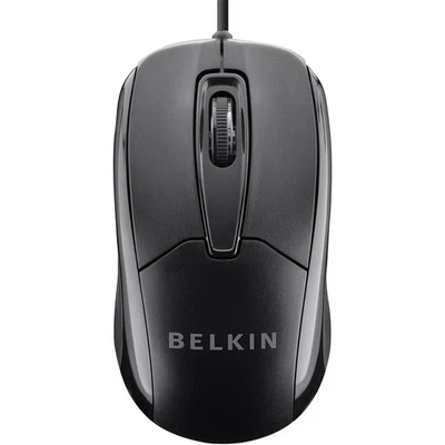 Belkin F5M010QBLK Wired USB Ergonomic Mouse - Optical - Cable - 800 dpi - Image 1 of 4