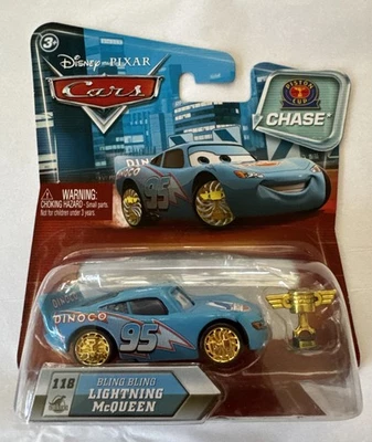 NUEVO 2009 Disney Pixar Cars Bling Bling Lightning McQueen Chase Piston Cup #118 Foto 1 de 4