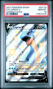 2021 POKEMON EN SWSH SHINING FATES SV110 FULL ART LAPRAS V PSA 10 GEM MINT! - Bild 1 von 2