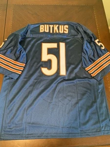 DICK BUTKUS Custom Chicago Blue Sewn New Football Jersey Size XL Blue Home NFL - Picture 1 of 7