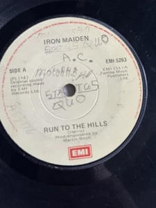 Irish Release Iron Maiden Run To The Hills Vinyl Record In Good + Condition - Picture 1 of 2