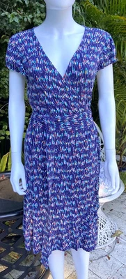 Lilly Pulitzer Sloane Wrap Dress Navy Blue Oh Buoy Nautical Print Size XS - Image 1 of 4