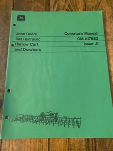 John Deere 941 Hydraulic Harrow Cart & Drawbars Operator's Manual - Picture 1 of 2