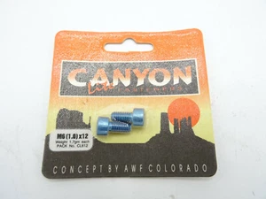 Canyon Lite Fasteners M6 x 12mm Bolt x 2 Anodised Blue Pair CL612 NOS GN-272 - Picture 1 of 2