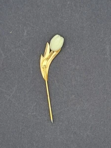 Tulip Stick Pin Brooch Gold Tone 1980's Floral Flower Avon Vintage - Picture 1 of 3