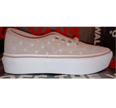 Vans Women's 5 Authentic  Platform 2.0 Suede Polka Dot Shadow Gray/True White  - Image 1 of 4