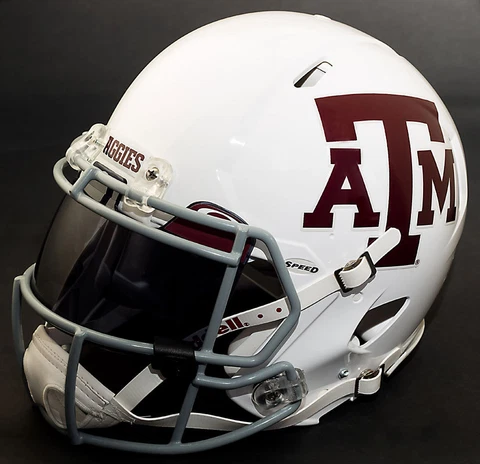 *CUSTOM* TEXAS A&M AGGIES NCAA Riddell SPEED Full Size Replica Football Helmet Cover