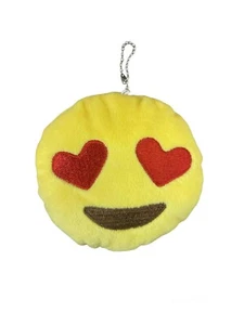 Herzaugen Emoji Plüschtier Schlüsselanhänger 4"" Zoll groß - Bild 1 von 2