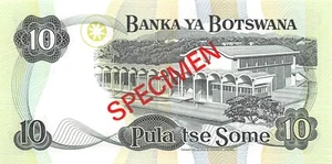 Botswana 10 Pula ND. 8.2.1979 Franklin Mint Specimen Uncirculated Banknote JK - Picture 1 of 2