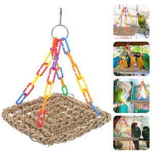 Birds Cage Accessories Bird Wood Chew Toy Bird Hanging Toys Parrot Cage Hammock