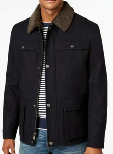 RTLS $275 MENS KENNETH COLE BLACK WOOL COAT JACKET SZ S - Picture 1 of 3