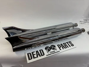 Harley nice Heritage Springer Softail FLSTS fishtail rocket tip mufflers exhaust - Picture 1 of 8