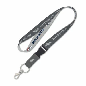 DENVER BRONCOS LANYARD KEY CHAIN W/ DETACHABLE BUCKLE 1" WIDTH 22" LONG - Picture 1 of 1