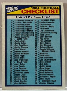 1984 Topps Football Checklist #394   F4 - Picture 1 of 1