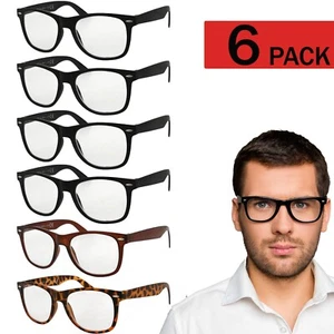 Reading Glasses Mens Womens Reader 6 Pack Style Frames Style NEW Retro Look - Picture 1 of 5