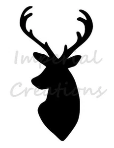 DEER HEAD 2 Wildlife Silhouette 8.5" x 11" Stencil Plastic Sheet NEW S20 - Picture 1 of 2