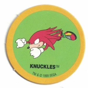 1 Pog Knuckles from Sonic The Hedgehog Sega 1995 "Milkcap" - Picture 1 of 2