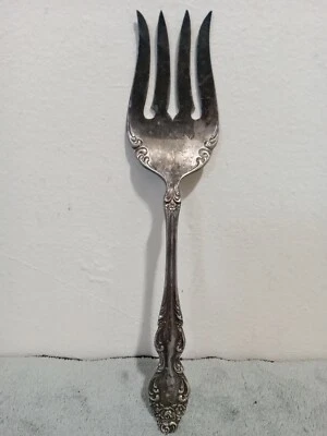 Oneida 1881 Rogers Silverplate 1967 Baroque Rose Design - Meat Serving Fork - Image 1 of 4