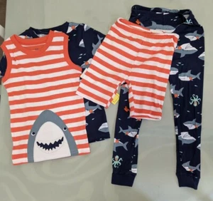 New 4 pieces 5T Carter's Shark Pj's - Picture 1 of 6