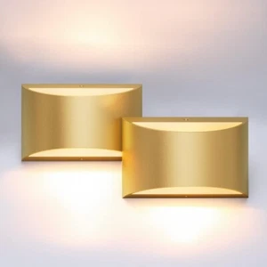 Pair of Gold Wall Sconce Indoor Up/Down wall Lights Hardwired G9 bulbs included - Picture 1 of 8