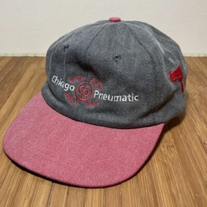 Cappello Berretto Vintage Chicago Pneumatic Air Tools Marca KC Colpi alla Testa Grigio Denim LEGGI - Foto 1 di 9