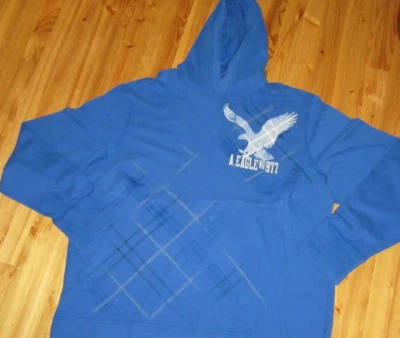 American Eagle Outfitters XXXL Blue NWT Hooded Cotton LS Tee Shirt Very NICE! - Image 1 of 3