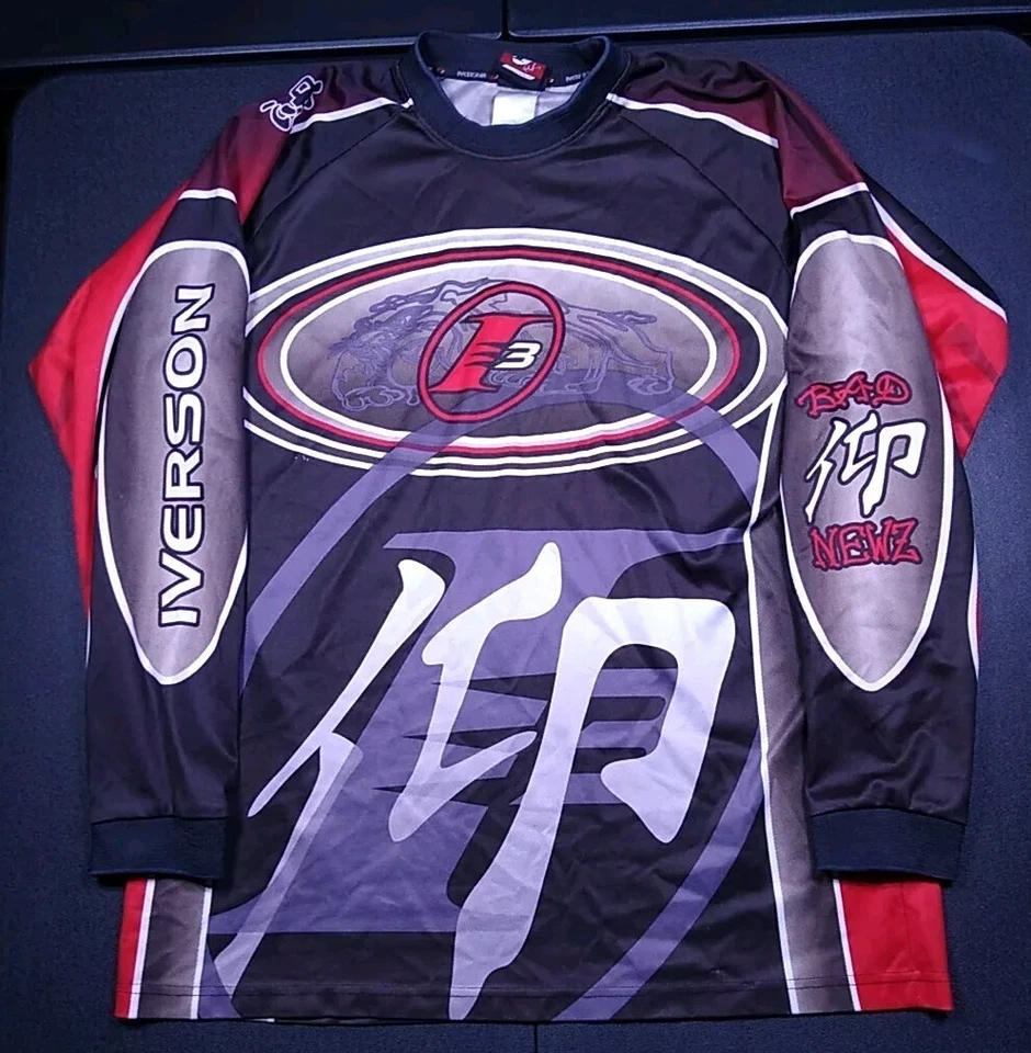 Reebok Allen Iverson i3 Motocross Longsleeve Jersey “Bad Newz” “The Answer” LG - Image 1 of 4