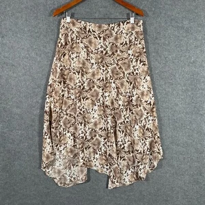 Basque Skirt Womens 12 Brown Beige Maxi Snake Print Corporate Formal Office - Picture 1 of 12