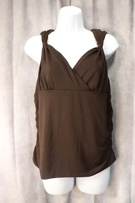 Nine & Company 女式棕色无袖衬衫 XL 码 — 第 1/4 张图片