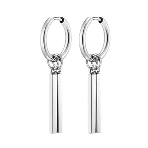 Pendientes colgantes de barra geométrica punk rock para hombre niño, aros pequeños impermeables - Imagen 1 de 12
