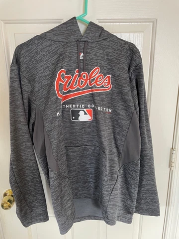 Majestic Therma Base MLB Baltimore Orioles Pullover Jacket Hoodie Medium Cover