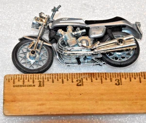 VINTAGE SILVER MV AGUSTA MOTORCYCLE MINIATURE TOY 3 1/2" LONG Pre-0wned - Picture 1 of 11
