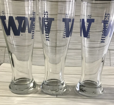 Washington State Huskies-NCAA College Pilsner Glasses ( Total of  3 ) Pre-Owned Cover