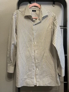 Finamore Napoli Dress Shirt 17 Striped Long Sleeve Italy - Picture 1 of 8