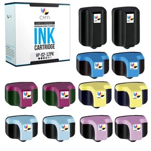 CMYi 12-pak Zamienny atrament HP 02 Combo Pack do PhotoSmart C7280 C7283 C7288 - Zdjęcie 1 z 7
