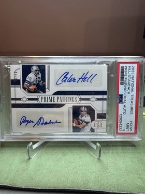 National Treasures Roger Staubach 2023, Calvin Hill doble automático/25 PSA 9 - Dallas Foto 1 de 2