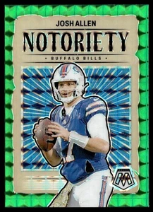 2024 Panini Mosaic Notoriety Green Prizm Josh Allen Buffalo Bills #4 - Picture 1 of 2