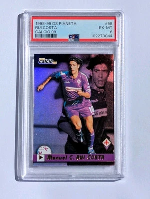 Cartões Rui Costa 1998-99 DS Pianeta Calcio 99 #58 Gold ⭐PSA 6 Pop 1 - Imagem 1 de 3