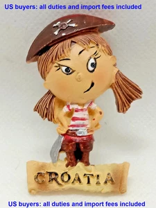 Imán de nevera color pirata croata, policerámica, recuerdo turístico, recuerdos - Imagen 1 de 6
