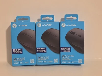 3x JLab Go Charge Multi Device Compact Gaming Wireless Mouse - Black - Image 1 of 2