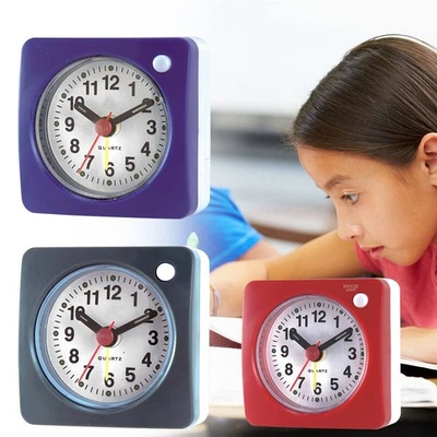 Bedside Clocks Quartz Alarm Clock With Night Light No Tick Bedroom Travel clock - Image 1 of 4